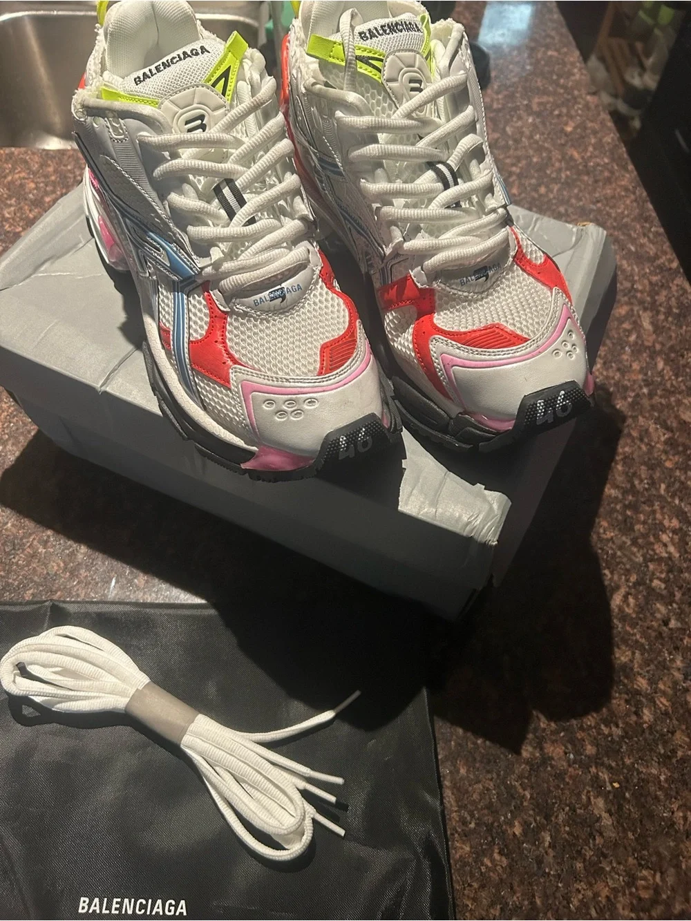 Balenciaga White Multi-Accent Track Runner Sneakers